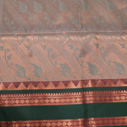Semi Soft Silk Saree Pink With  Green - Vaishali Silks