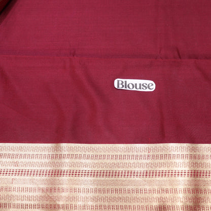 Semi Soft Silk Saree Blue With Meroon - Vaishali Silks