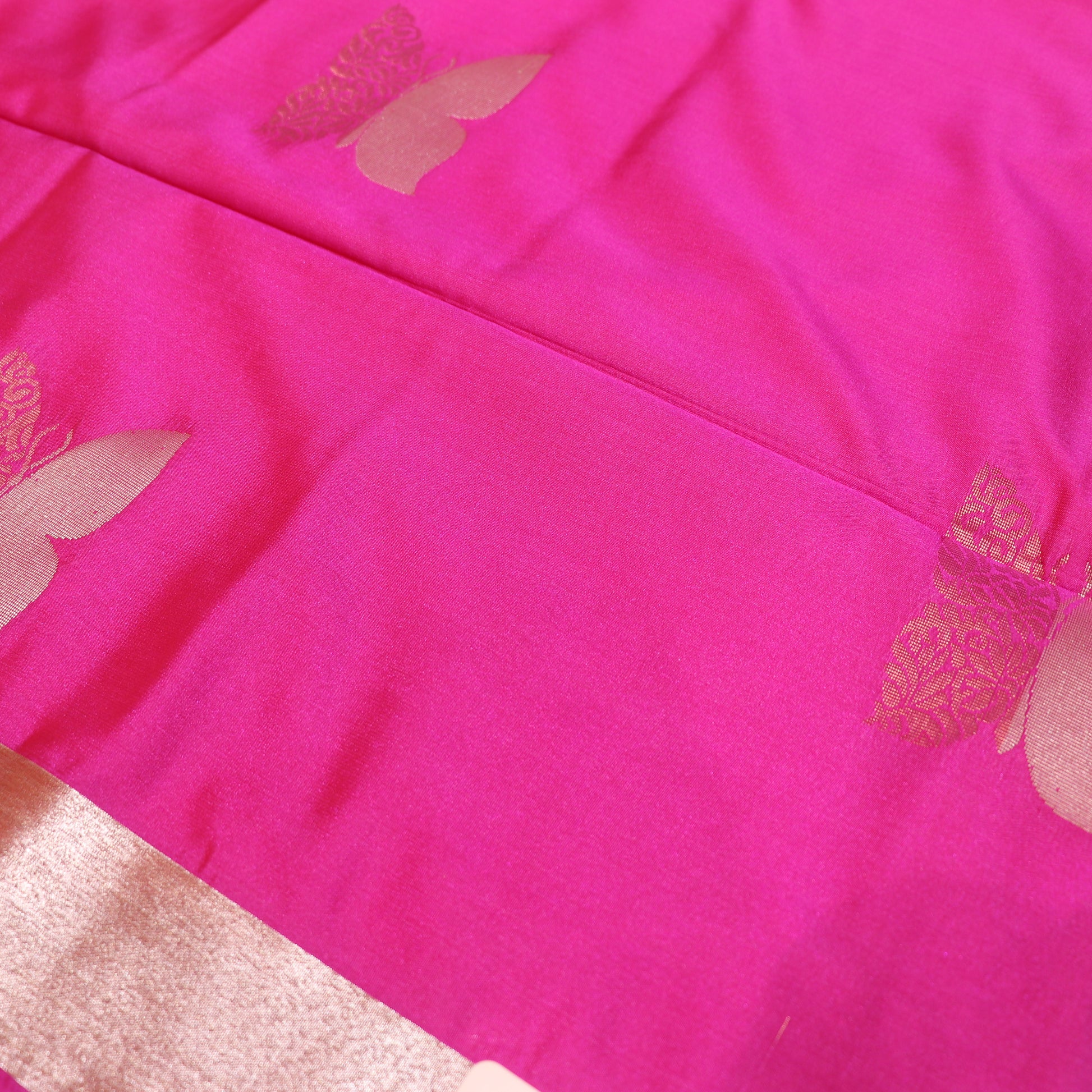 Semi Soft Silk Saree Pink With Brown - Vaishali Silks