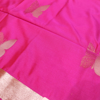 Semi Soft Silk Saree Pink With Brown - Vaishali Silks