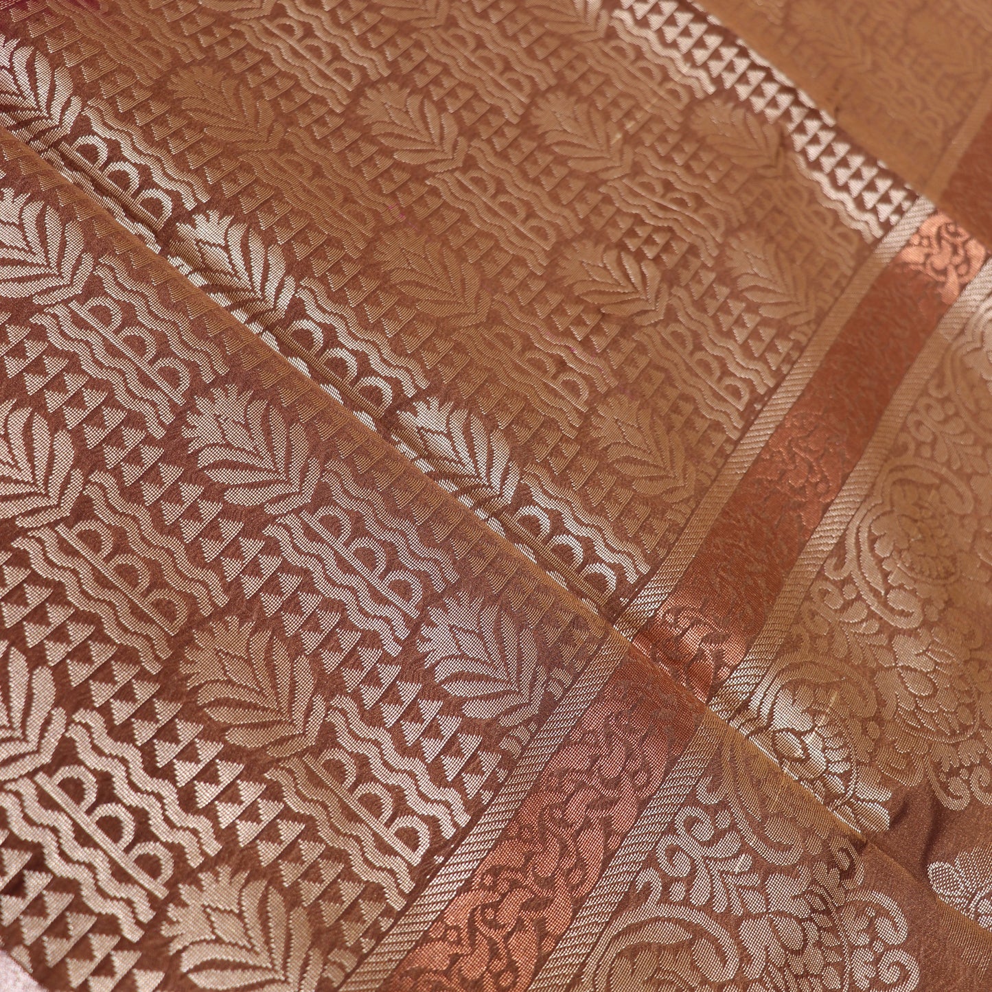 Semi Soft Silk Saree Pink With Brown - Vaishali Silks