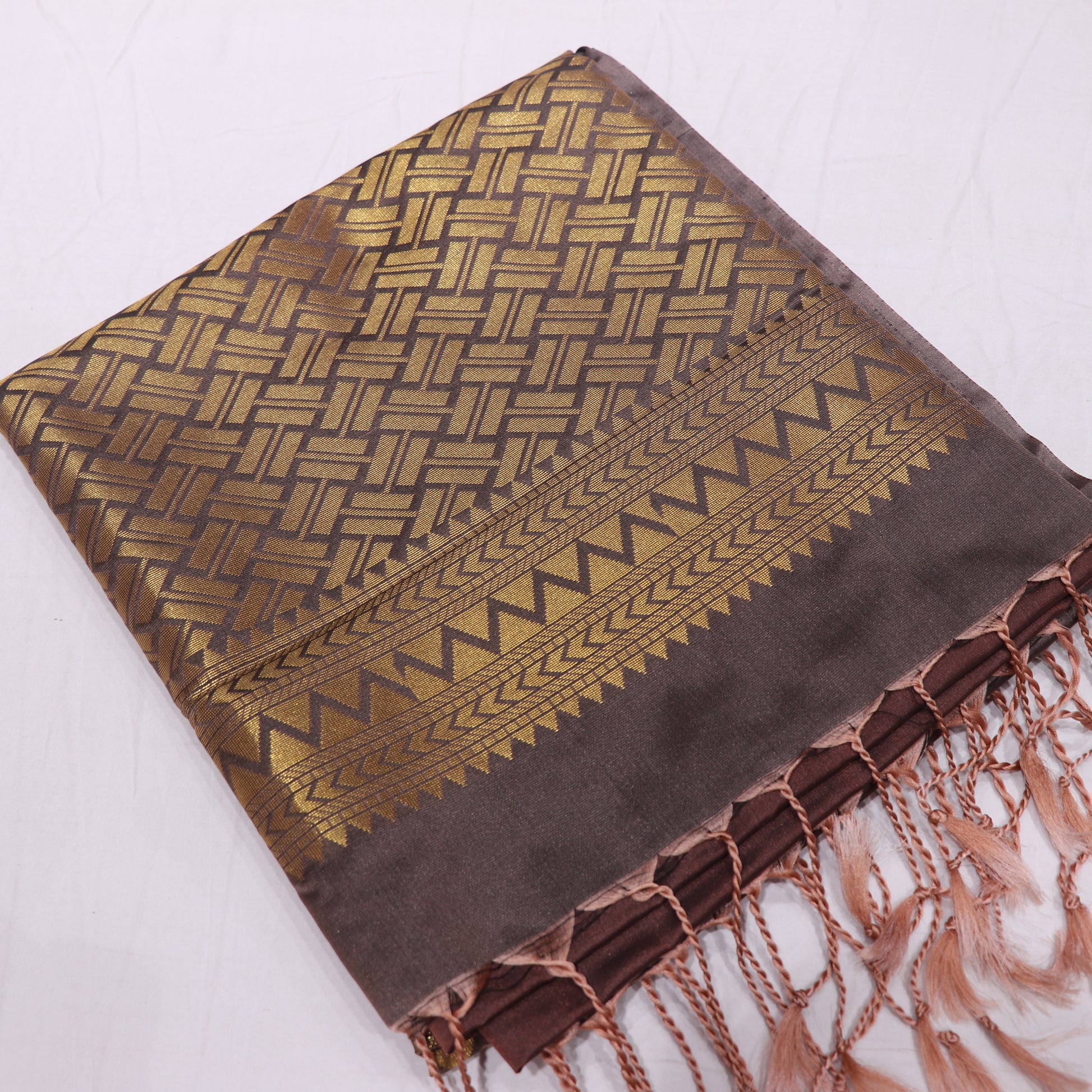 Semi Soft Silk Saree Brown Colour - Vaishali Silks