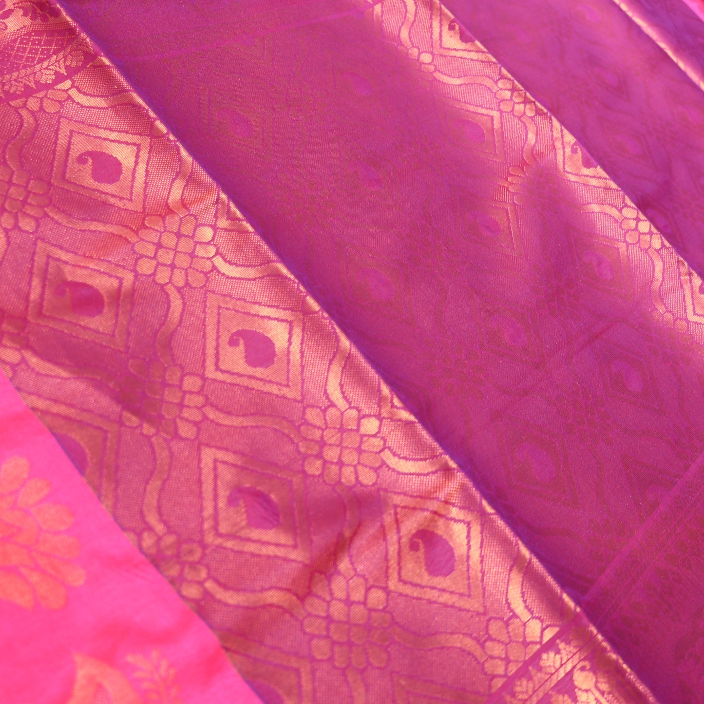 Semi Soft Silk Saree Blue  With Pink - Vaishali Silks