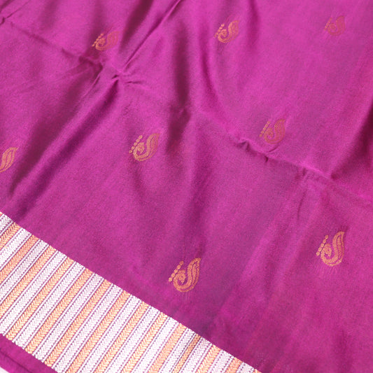 Semi Soft Silk Saree Pink With  Sandal - Vaishali Silks