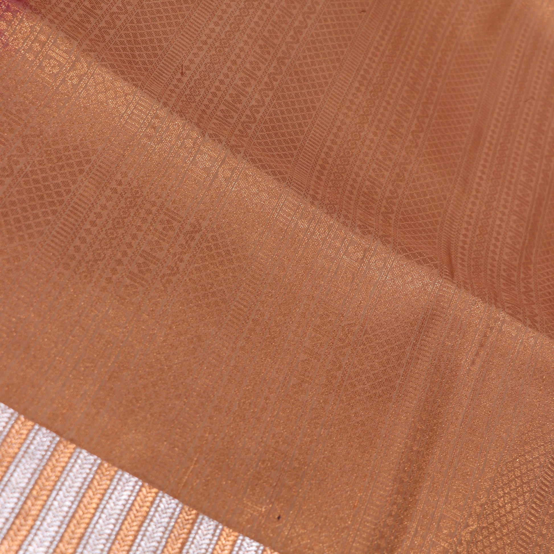 Semi Soft Silk Saree Pink With  Sandal - Vaishali Silks