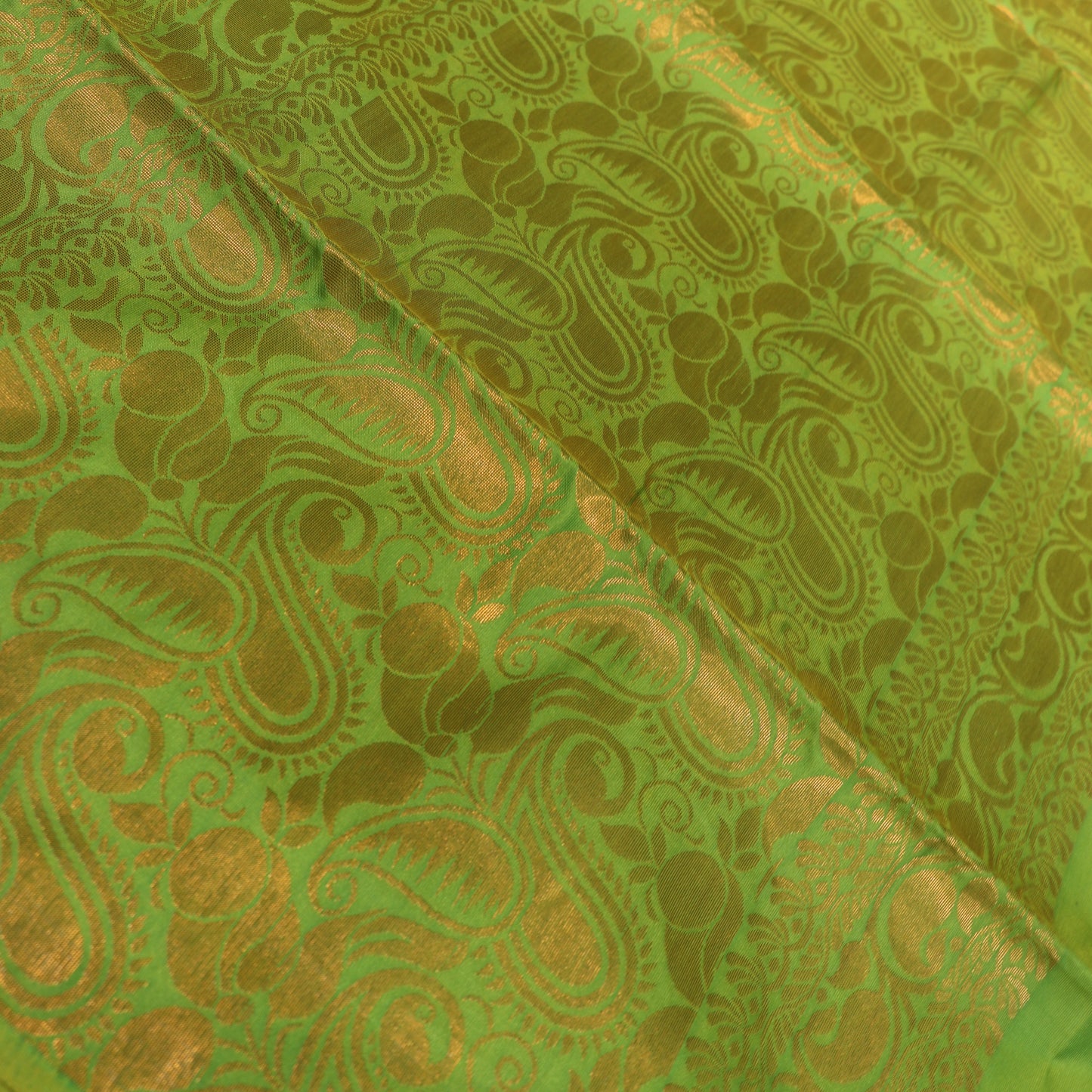 Semi Soft Silk Saree Mustard With Green - Vaishali Silks