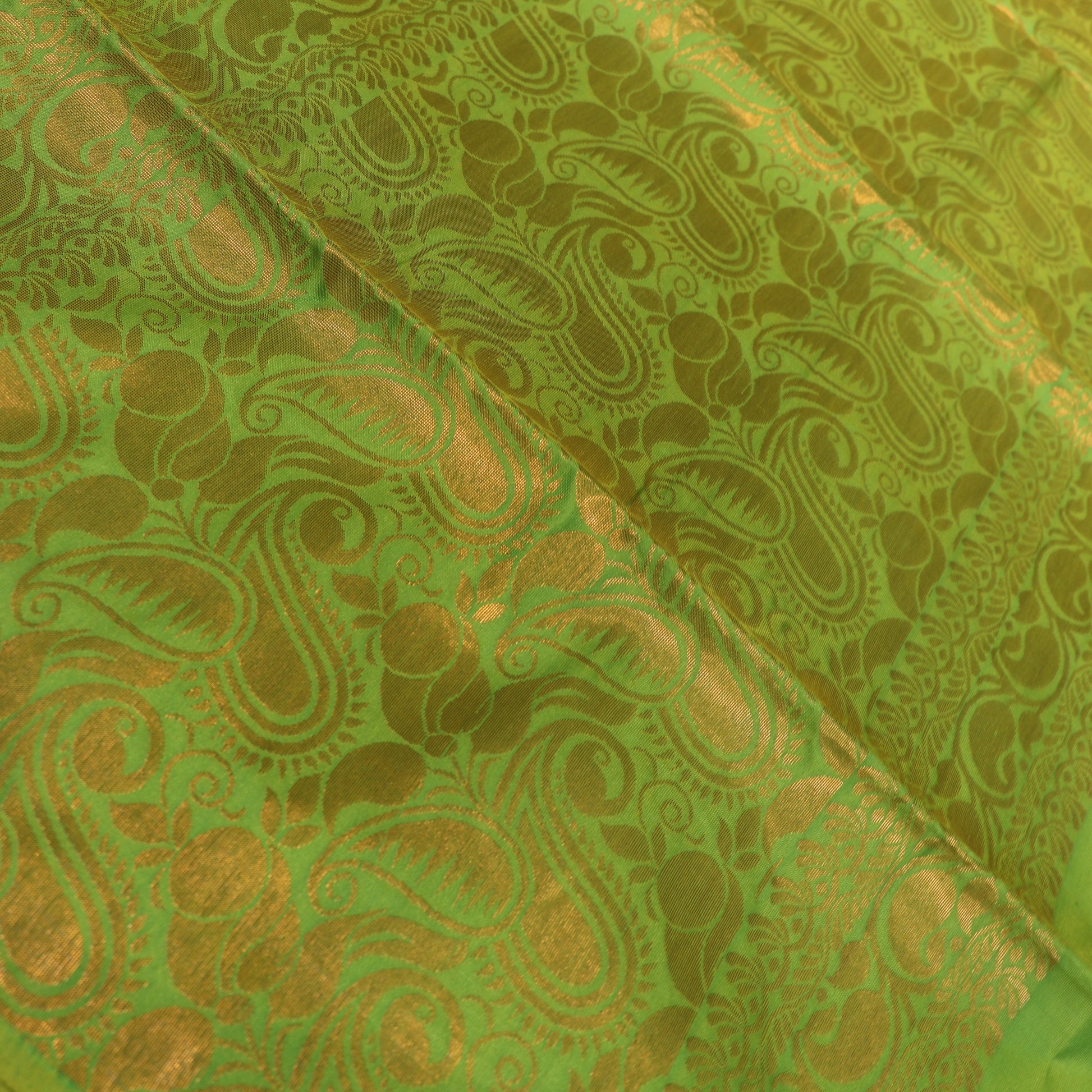 Semi Soft Silk Saree Mustard With Green - Vaishali Silks