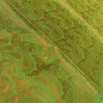 Semi Soft Silk Saree Mustard With Green - Vaishali Silks