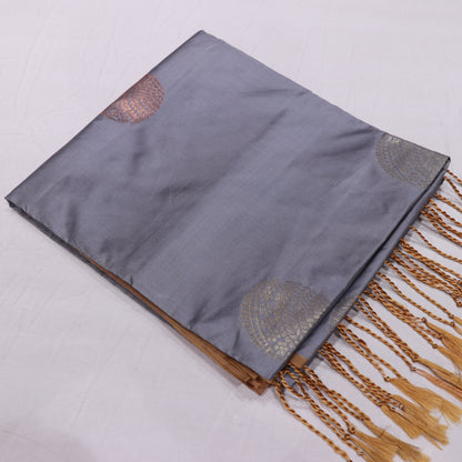 Semi Soft Silk Saree Grey With  Sandal - Vaishali Silks