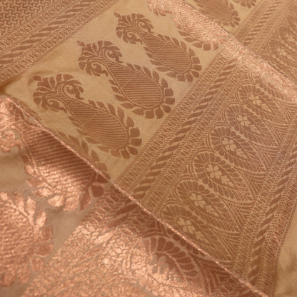 Semi Soft Silk Saree Grey With  Sandal - Vaishali Silks