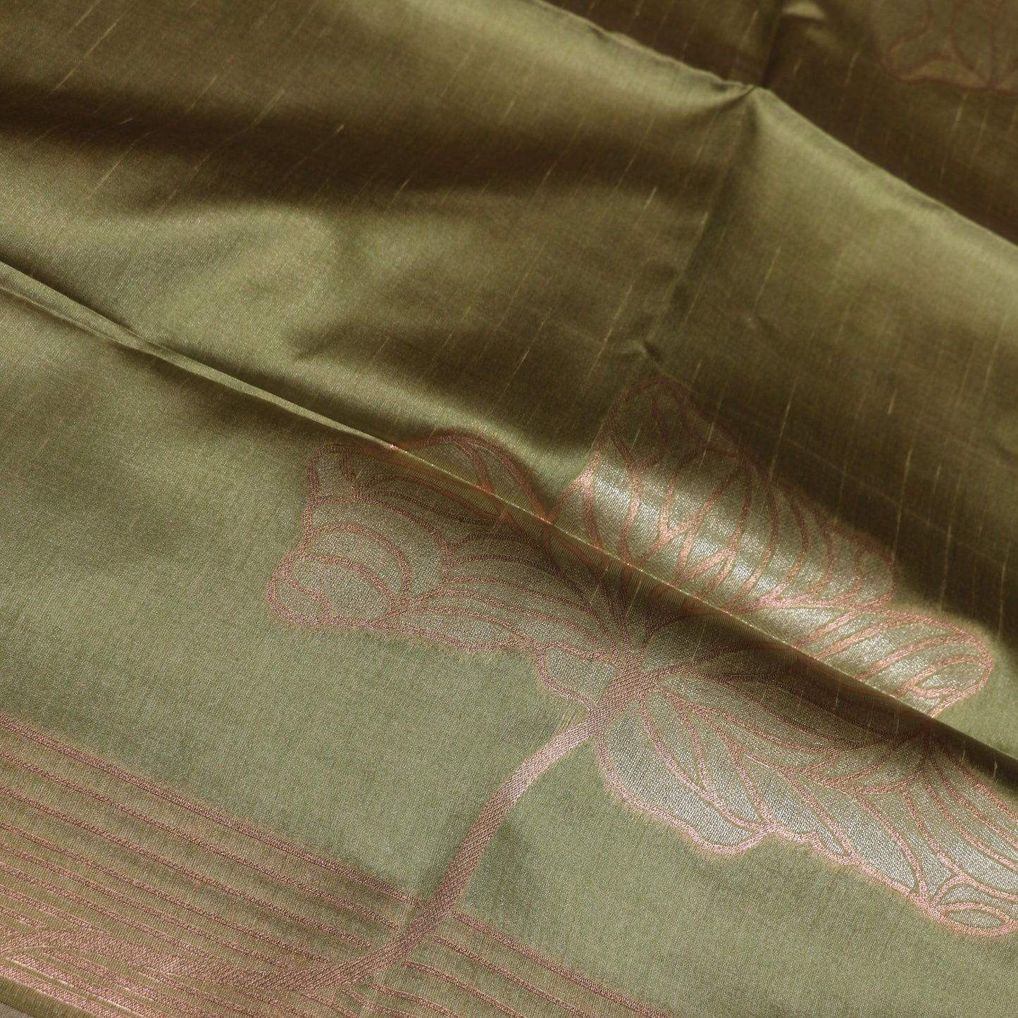 Semi Tussar Saree Green Colour - Vaishali Silks