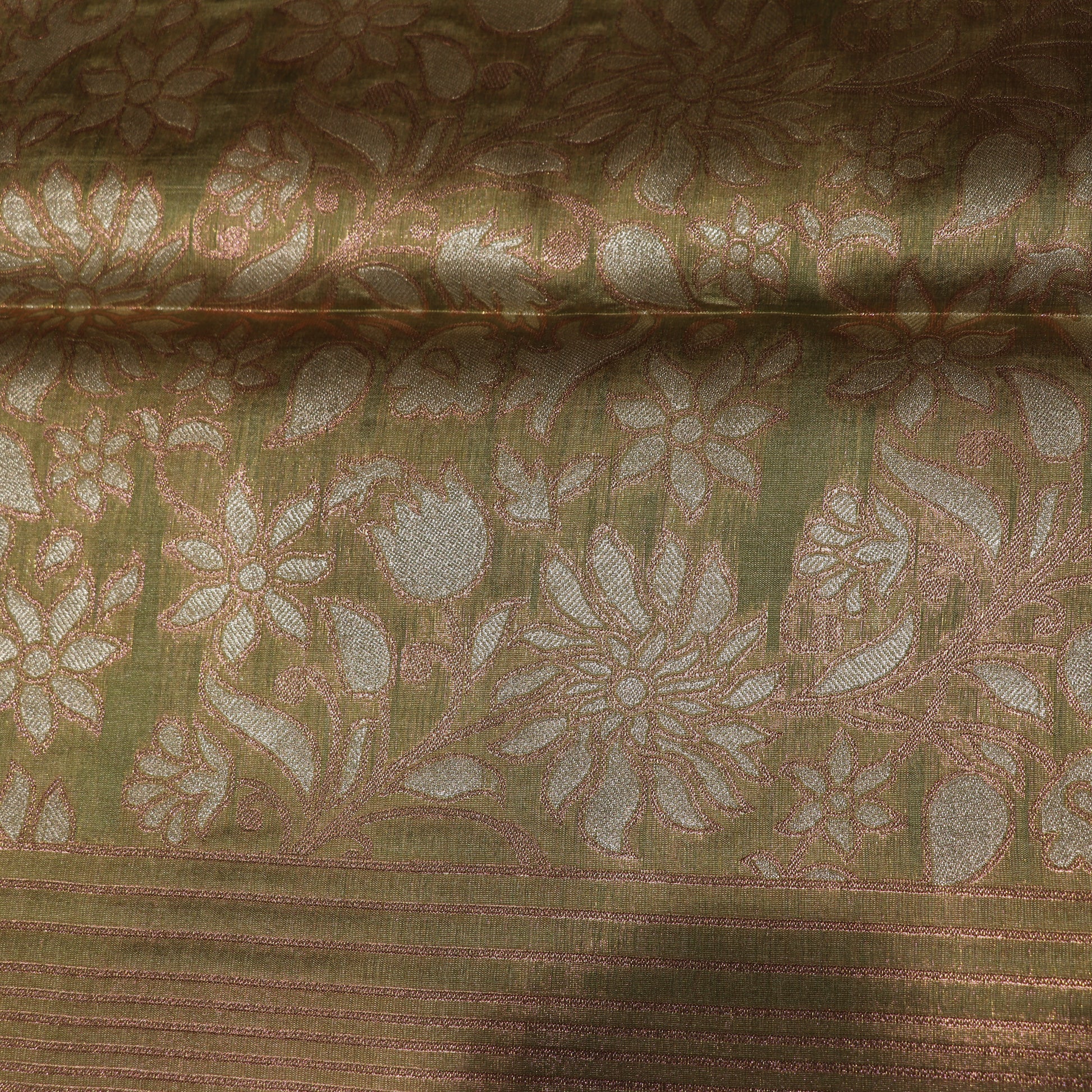 Semi Tussar Saree Green Colour - Vaishali Silks