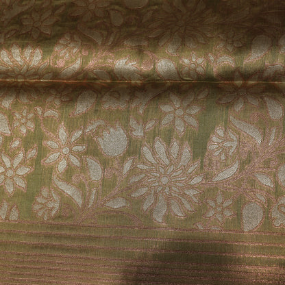 Semi Tussar Saree Green Colour - Vaishali Silks