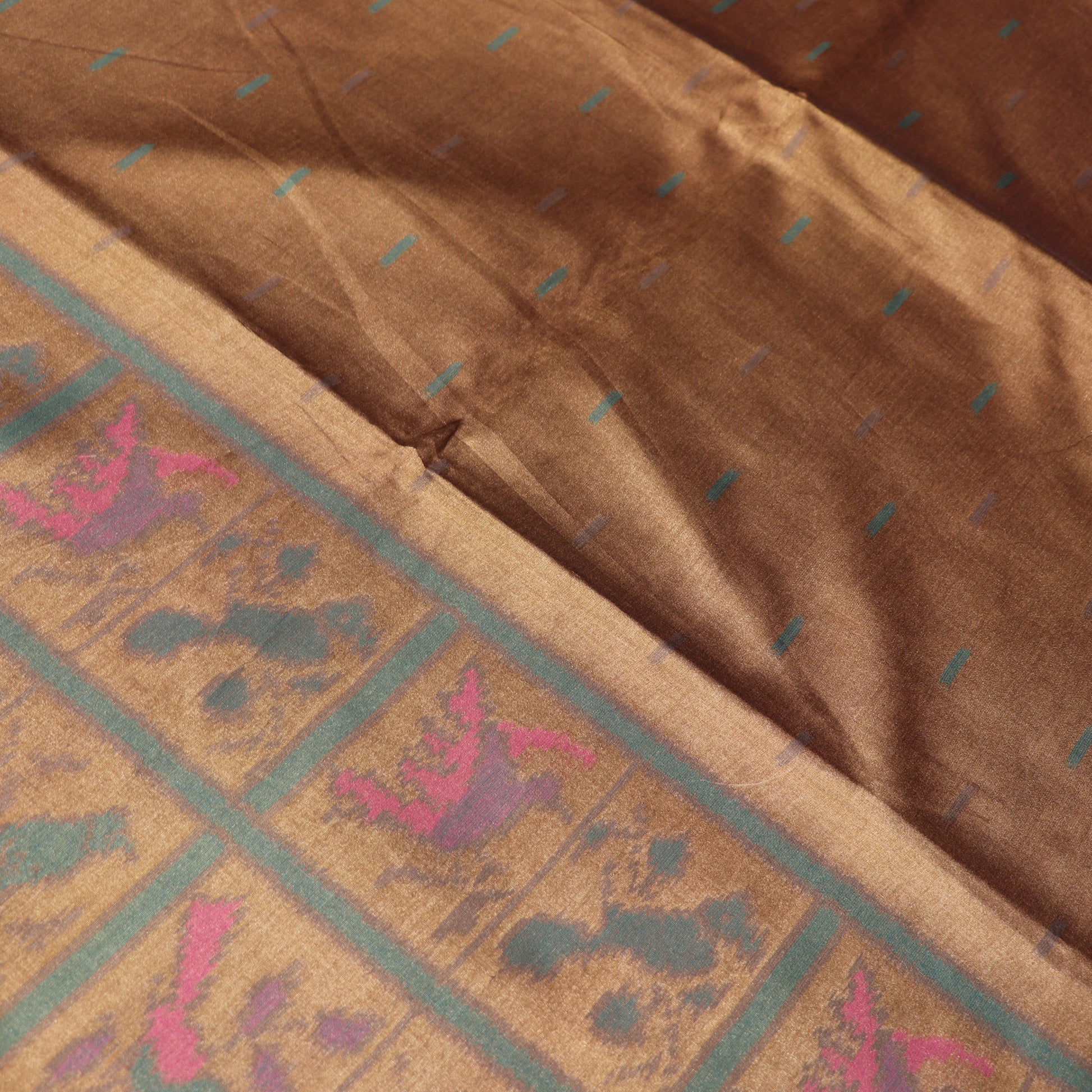 Semi Tussar Saree Brown  Colour - Vaishali Silks