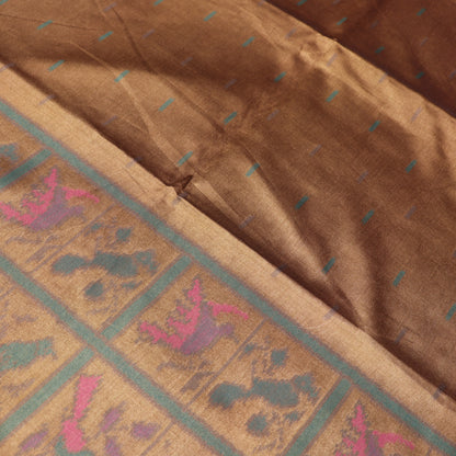 Semi Tussar Saree Brown  Colour - Vaishali Silks