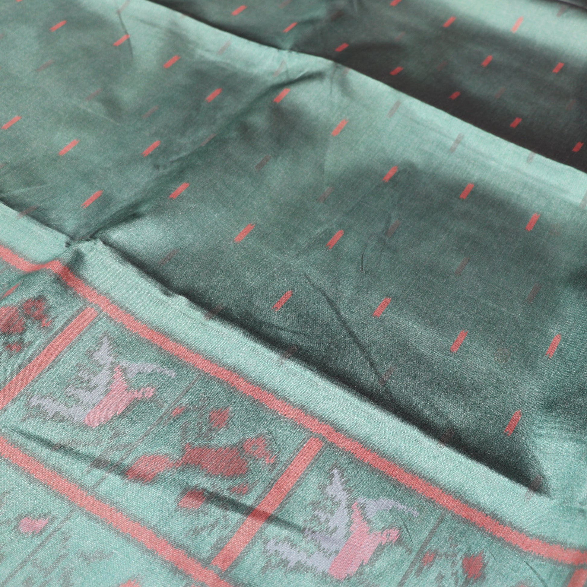 Semi Tussar Saree Green Colour - Vaishali Silks