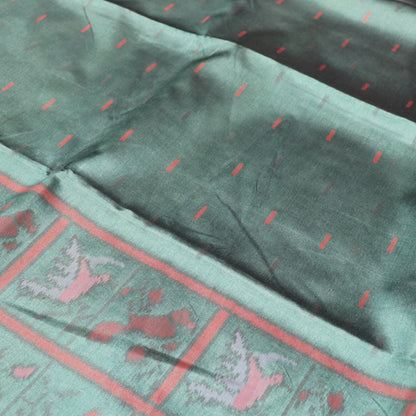 Semi Tussar Saree Green Colour - Vaishali Silks