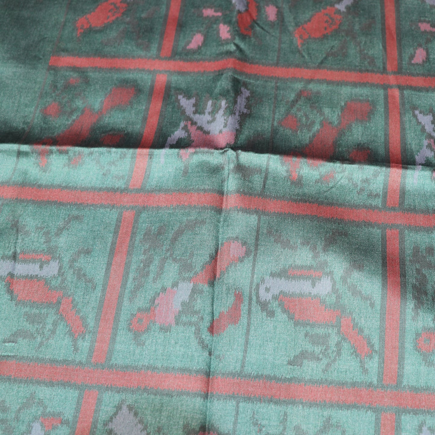 Semi Tussar Saree Green Colour - Vaishali Silks