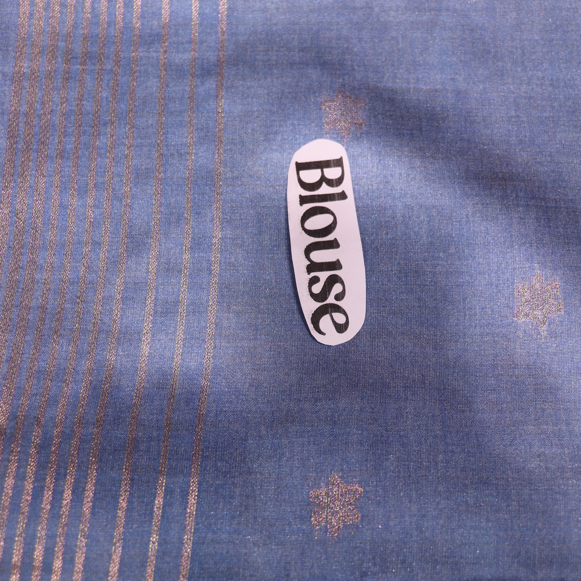 Semi Tussar Saree  Blue  Colour - Vaishali Silks