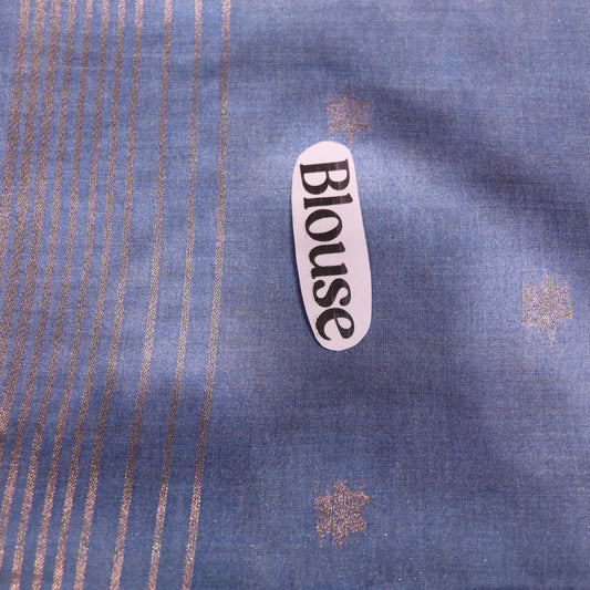 Semi Tussar Saree  Blue  Colour - Vaishali Silks