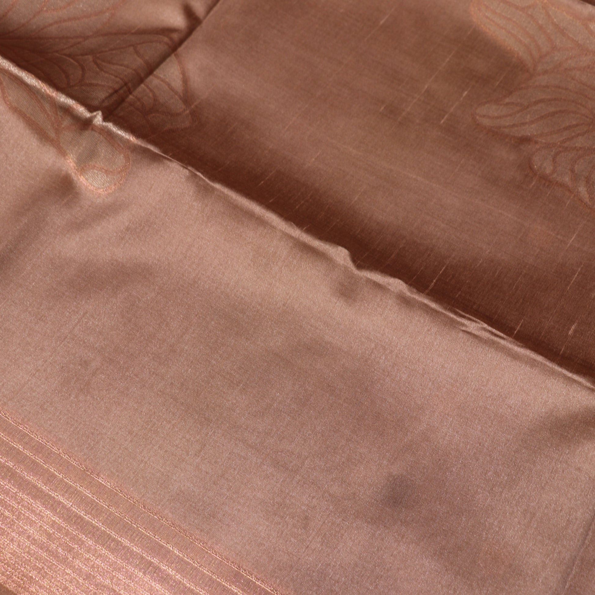 Semi Tussar Saree  Light Brown - Vaishali Silks