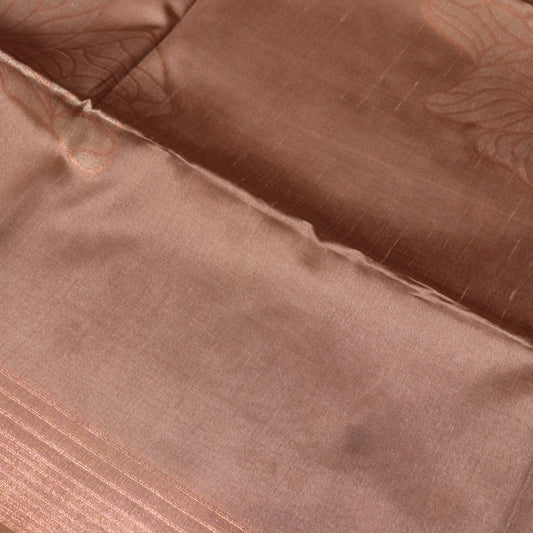Semi Tussar Saree  Light Brown - Vaishali Silks