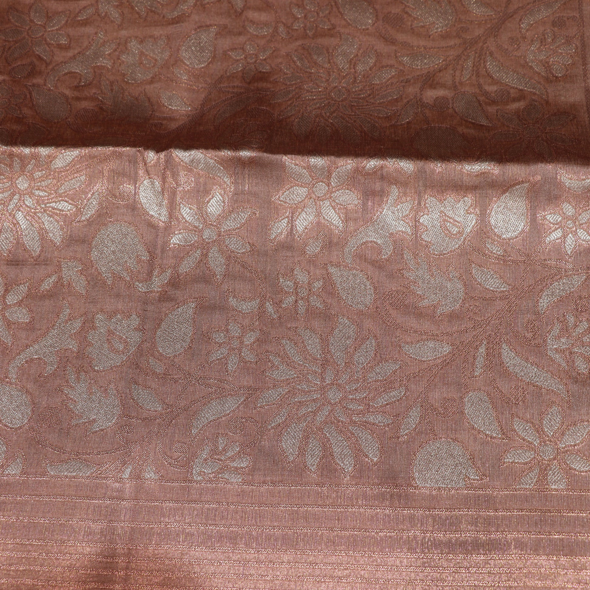 Semi Tussar Saree  Light Brown - Vaishali Silks
