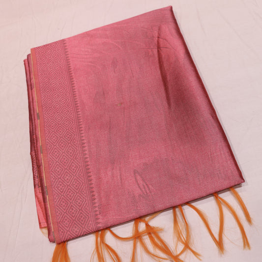 Semi Tussar Saree Pink  Colour - Vaishali Silks