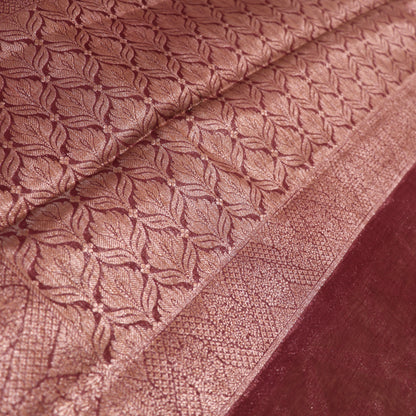 Semi Tasar  Green with Brown - Vaishali Silks