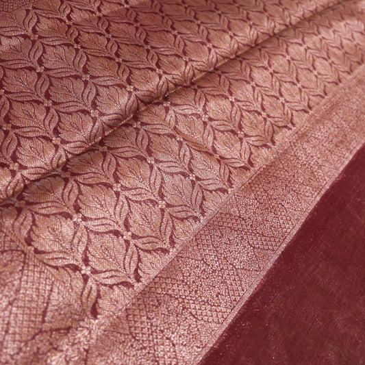 Semi Tasar  Green with Brown - Vaishali Silks