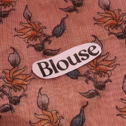 Semi Tasar Light Peach  colour - Vaishali Silks