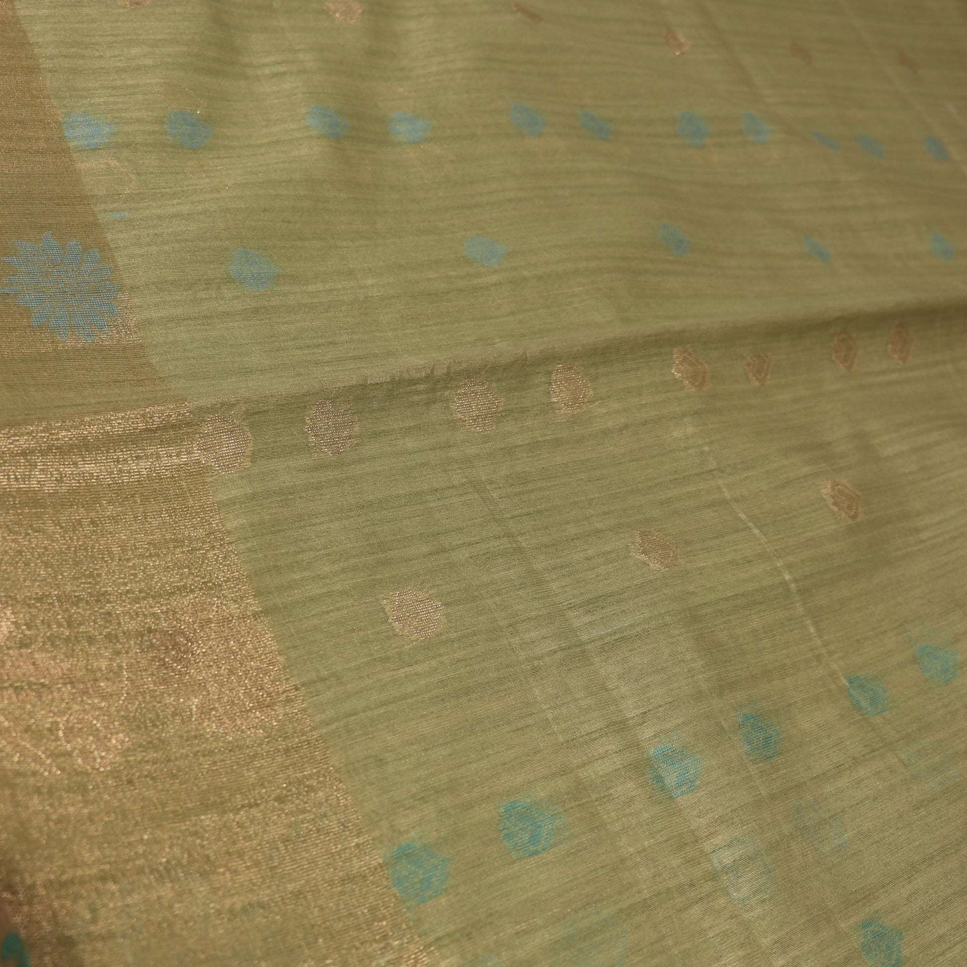Semi Tasar Green Colour - Vaishali Silks