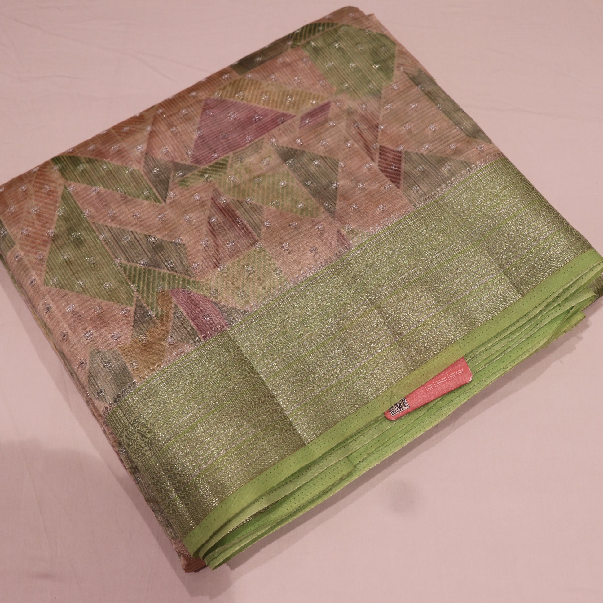 Semi Tasar sandal with Green - Vaishali Silks