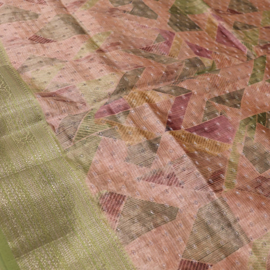Semi Tasar sandal with Green - Vaishali Silks