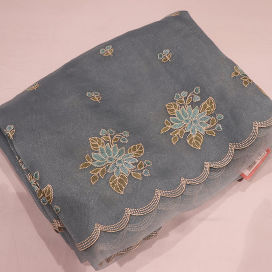 Semi tasar Blue Colour - Vaishali Silks