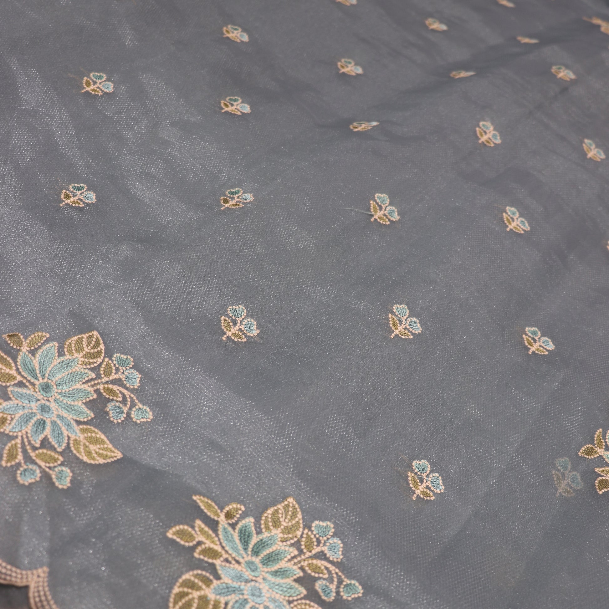 Semi tasar Blue Colour - Vaishali Silks