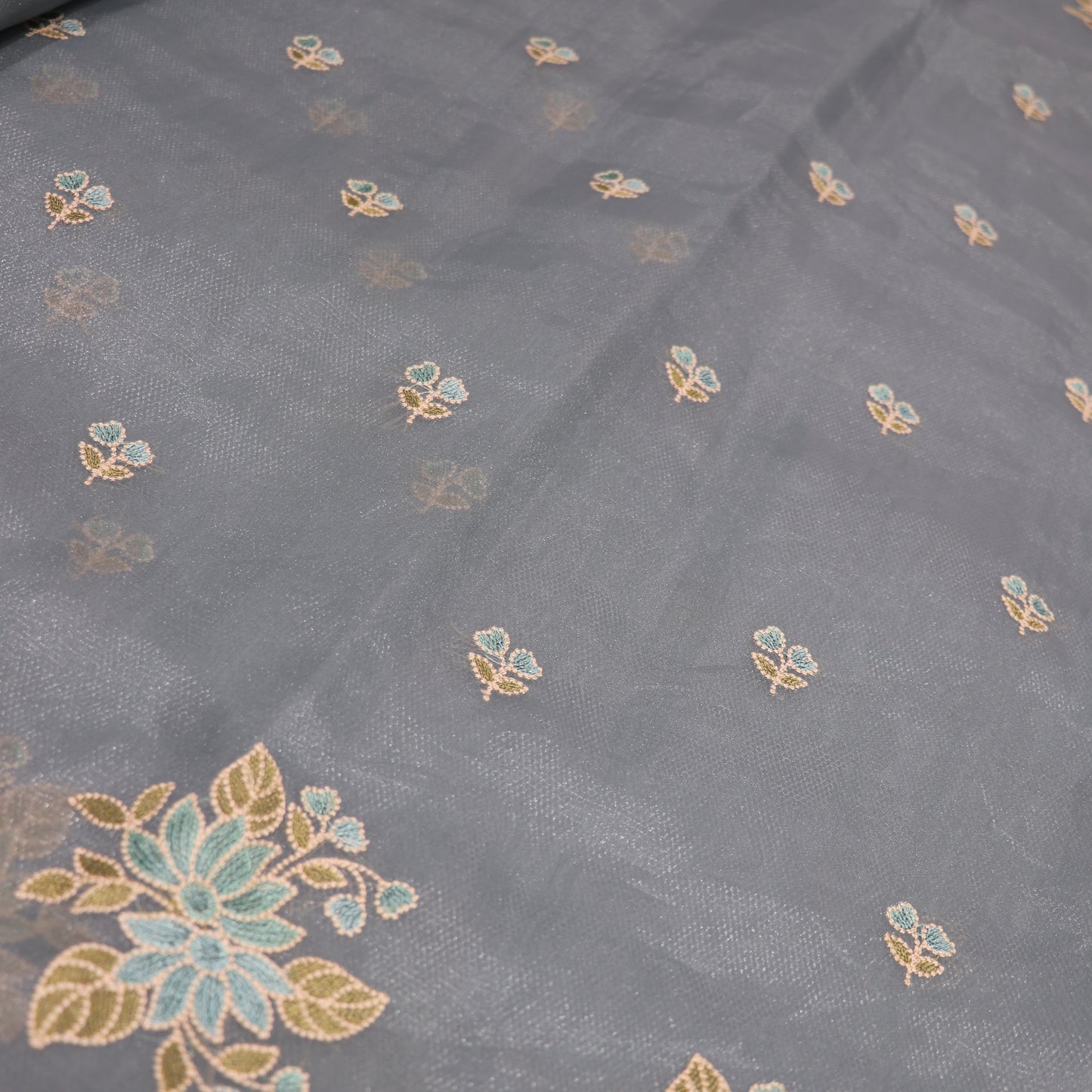 Semi tasar Blue Colour - Vaishali Silks