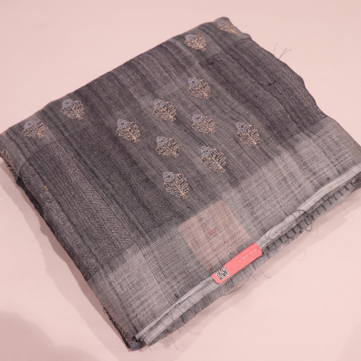 Linen saree Grey Colour - Vaishali Silks