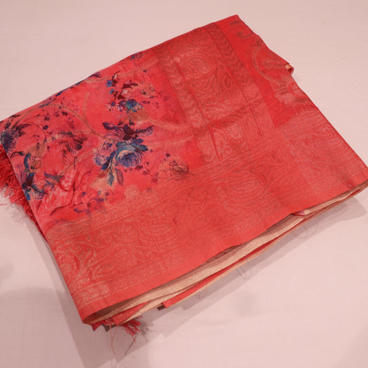 Tissue Saree Red  colour - Vaishali Silks