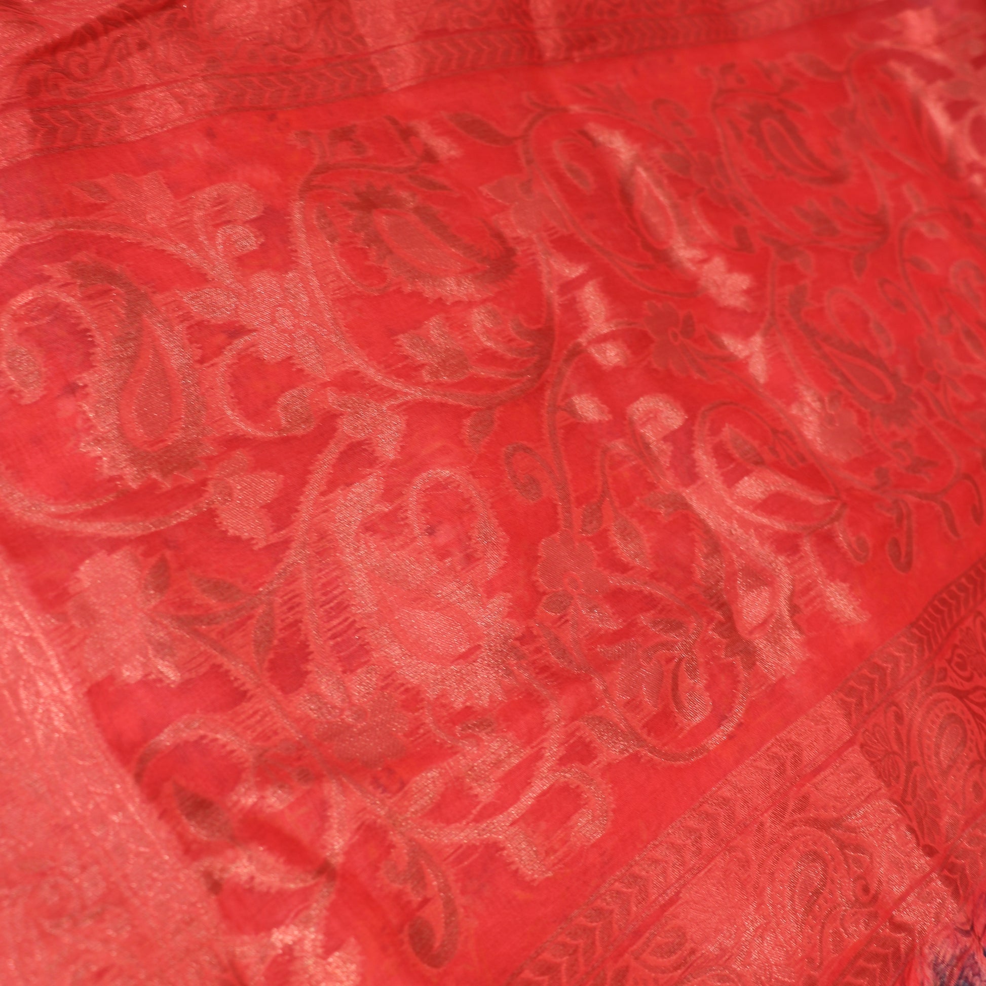 Tissue Saree Red  colour - Vaishali Silks