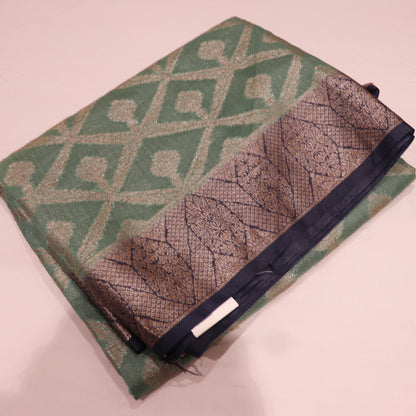Fancy  Saree Green With Blue - Vaishali Silks