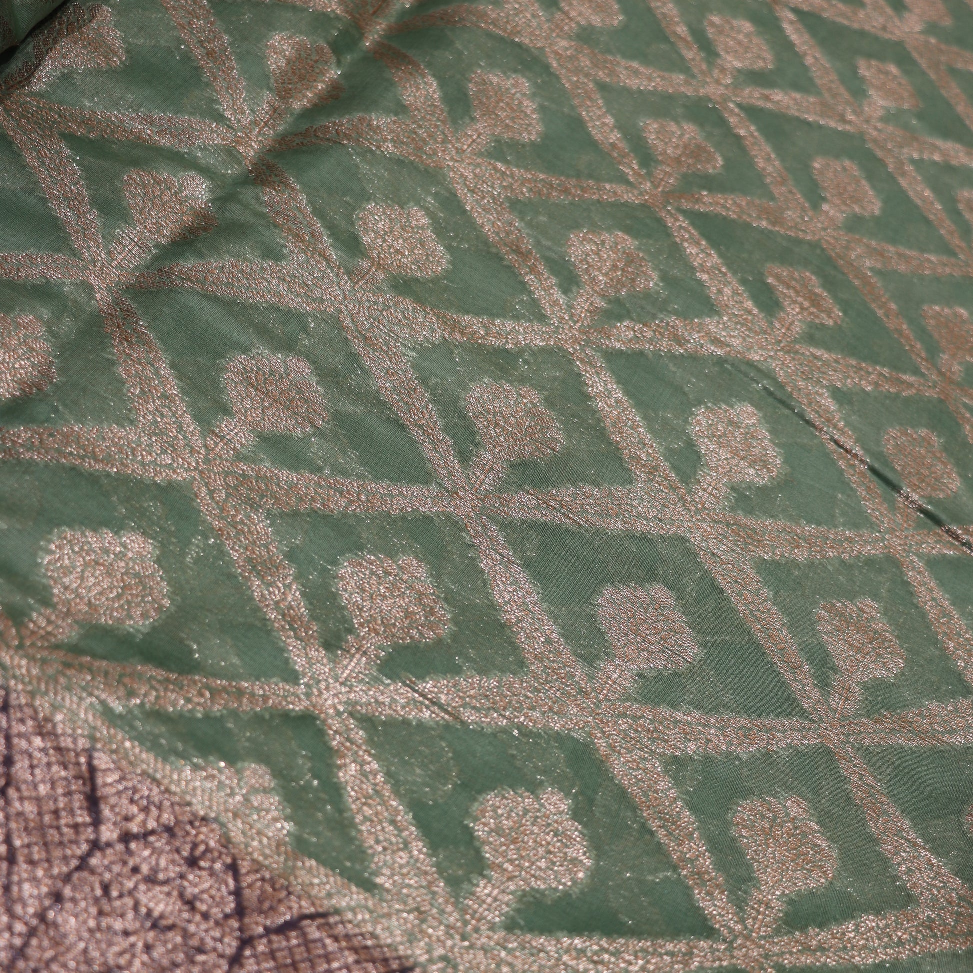 Fancy  Saree Green With Blue - Vaishali Silks