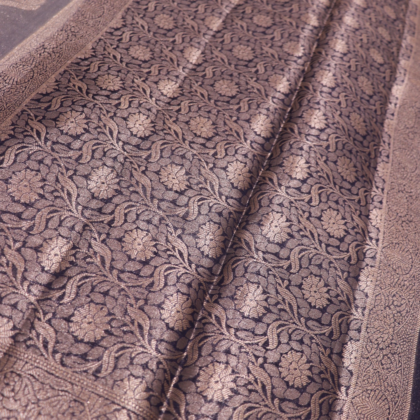 Fancy  Saree Grey  With Blue - Vaishali Silks
