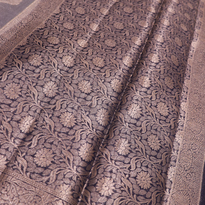 Fancy  Saree Grey  With Blue - Vaishali Silks