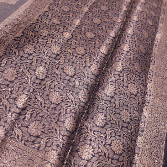 Fancy  Saree Grey  With Blue - Vaishali Silks