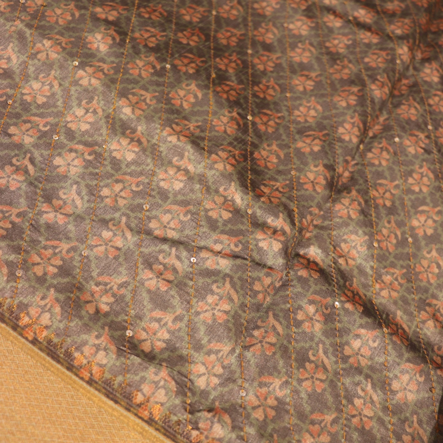 Semi Tasar Green colour - Vaishali Silks