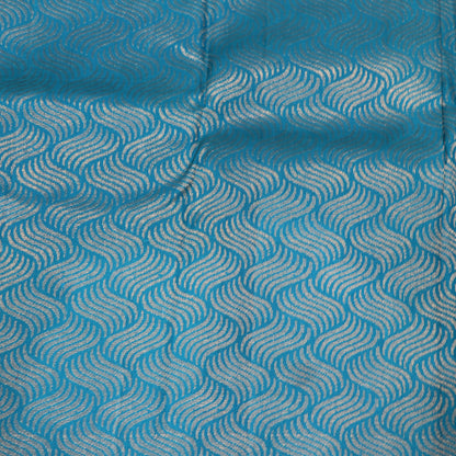 pure Silk Saree Green  with Blue Colour - Vaishali Silks