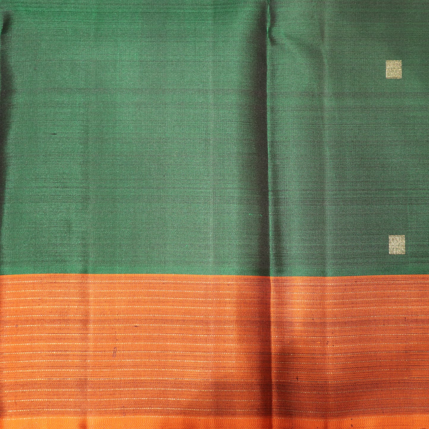 pure Silk Saree Bottle Green with Brown - Vaishali Silks