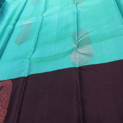 Pure Silk Saree Blue With Double Shade Purple Colour - Vaishali Silks