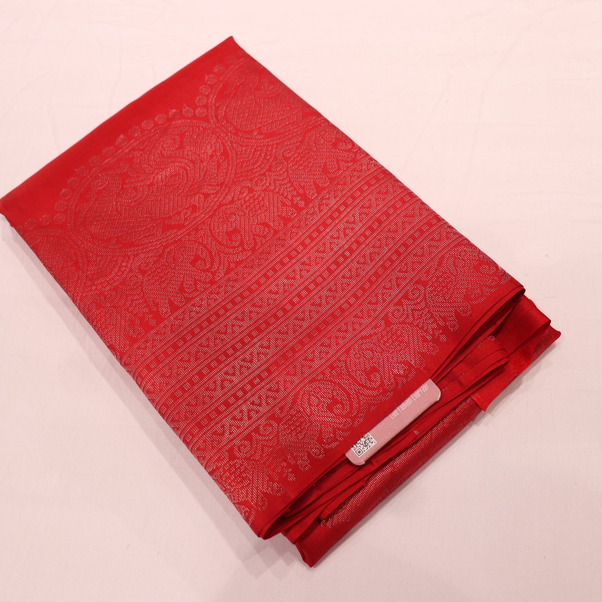 Pure Silk Saree Self Colour Red - Vaishali Silks